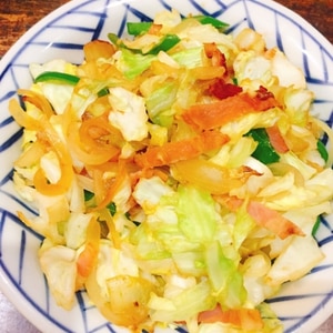 簡単！ベーコンと野菜炒め(^o^)